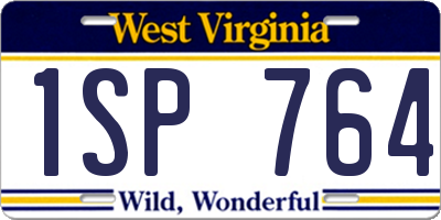 WV license plate 1SP764