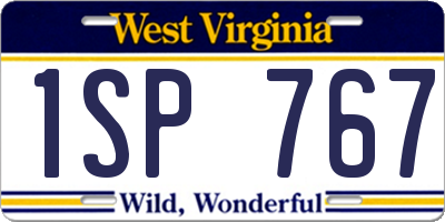 WV license plate 1SP767