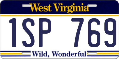 WV license plate 1SP769