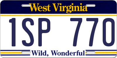 WV license plate 1SP770