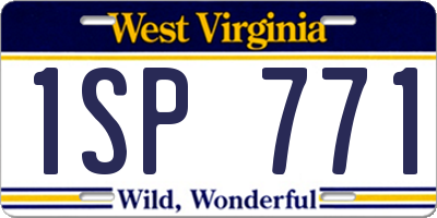 WV license plate 1SP771