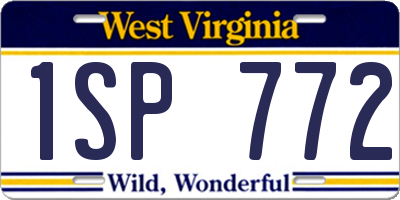 WV license plate 1SP772
