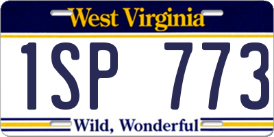 WV license plate 1SP773
