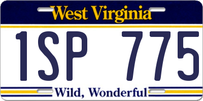 WV license plate 1SP775