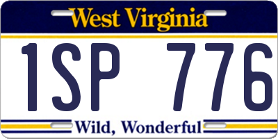 WV license plate 1SP776