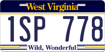 WV license plate 1SP778