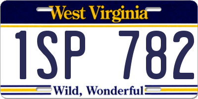 WV license plate 1SP782