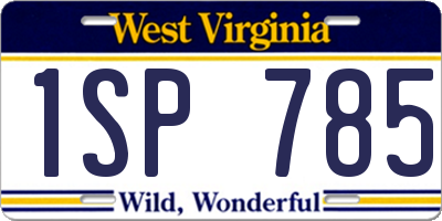 WV license plate 1SP785