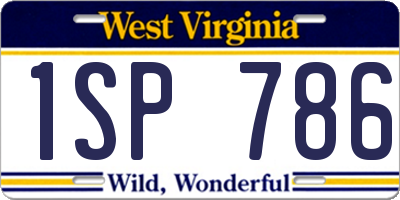 WV license plate 1SP786