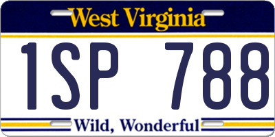 WV license plate 1SP788