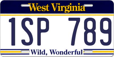 WV license plate 1SP789