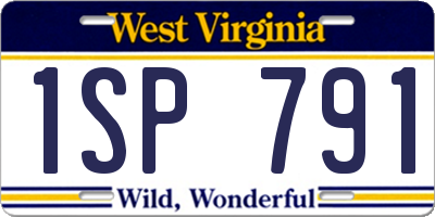 WV license plate 1SP791