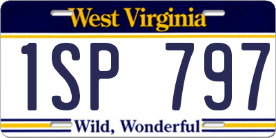 WV license plate 1SP797