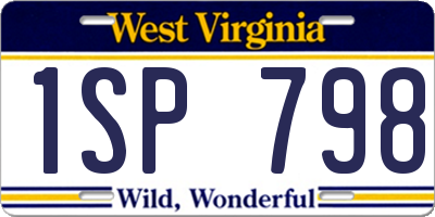 WV license plate 1SP798