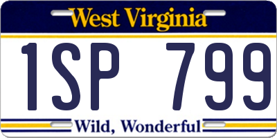 WV license plate 1SP799