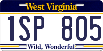 WV license plate 1SP805