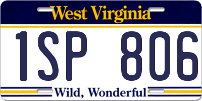 WV license plate 1SP806