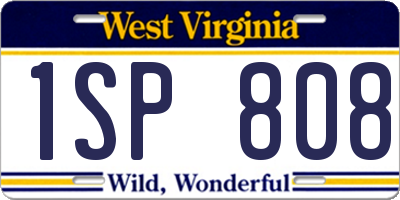 WV license plate 1SP808