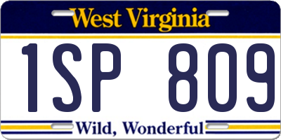 WV license plate 1SP809