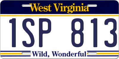 WV license plate 1SP813