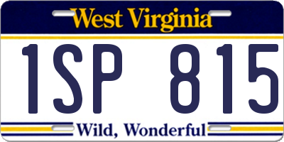WV license plate 1SP815