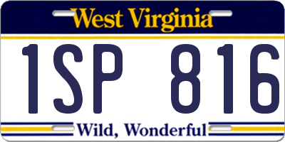 WV license plate 1SP816