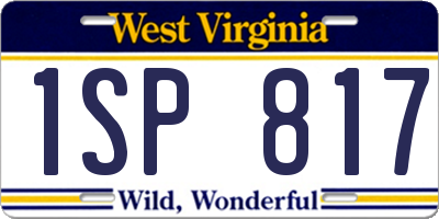 WV license plate 1SP817