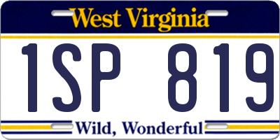 WV license plate 1SP819