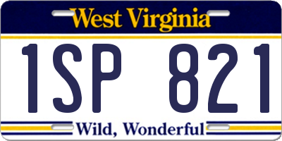 WV license plate 1SP821