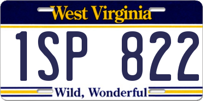 WV license plate 1SP822