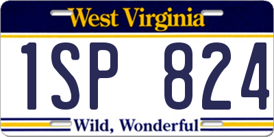 WV license plate 1SP824
