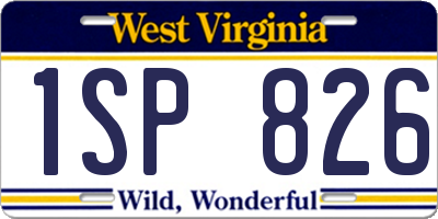 WV license plate 1SP826