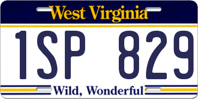WV license plate 1SP829
