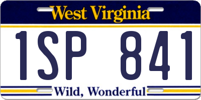 WV license plate 1SP841