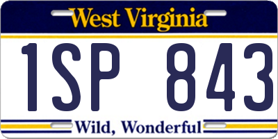 WV license plate 1SP843