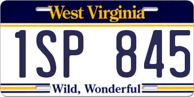 WV license plate 1SP845