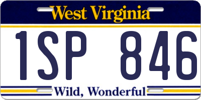 WV license plate 1SP846
