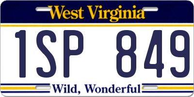 WV license plate 1SP849