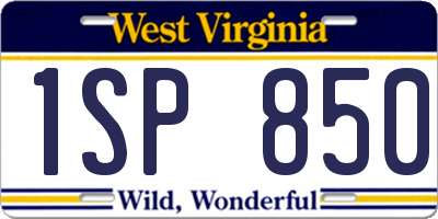 WV license plate 1SP850