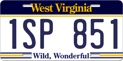 WV license plate 1SP851
