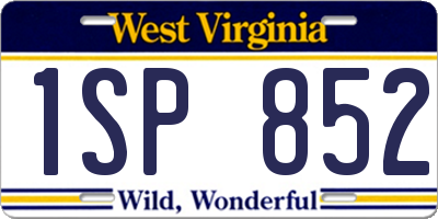 WV license plate 1SP852