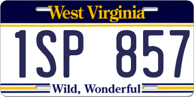 WV license plate 1SP857