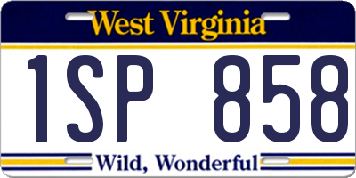 WV license plate 1SP858