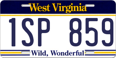 WV license plate 1SP859