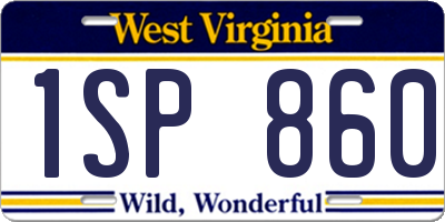 WV license plate 1SP860