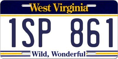 WV license plate 1SP861
