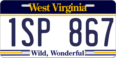 WV license plate 1SP867