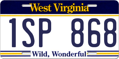 WV license plate 1SP868