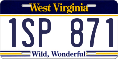 WV license plate 1SP871