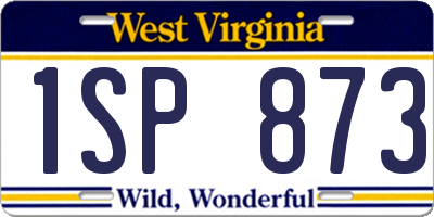 WV license plate 1SP873